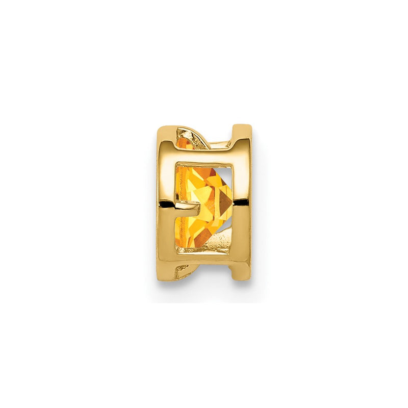 14K Yellow Gold 5mm Citrine bezel pendant