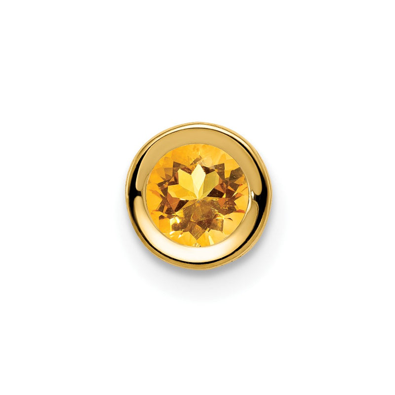 14K Yellow Gold 5mm Citrine bezel pendant