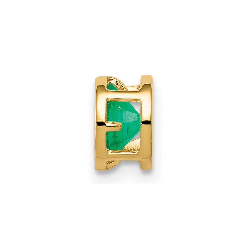 14K Yellow Gold 5mm Emerald bezel pendant