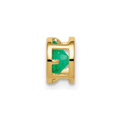 14K Yellow Gold 5mm Emerald bezel pendant