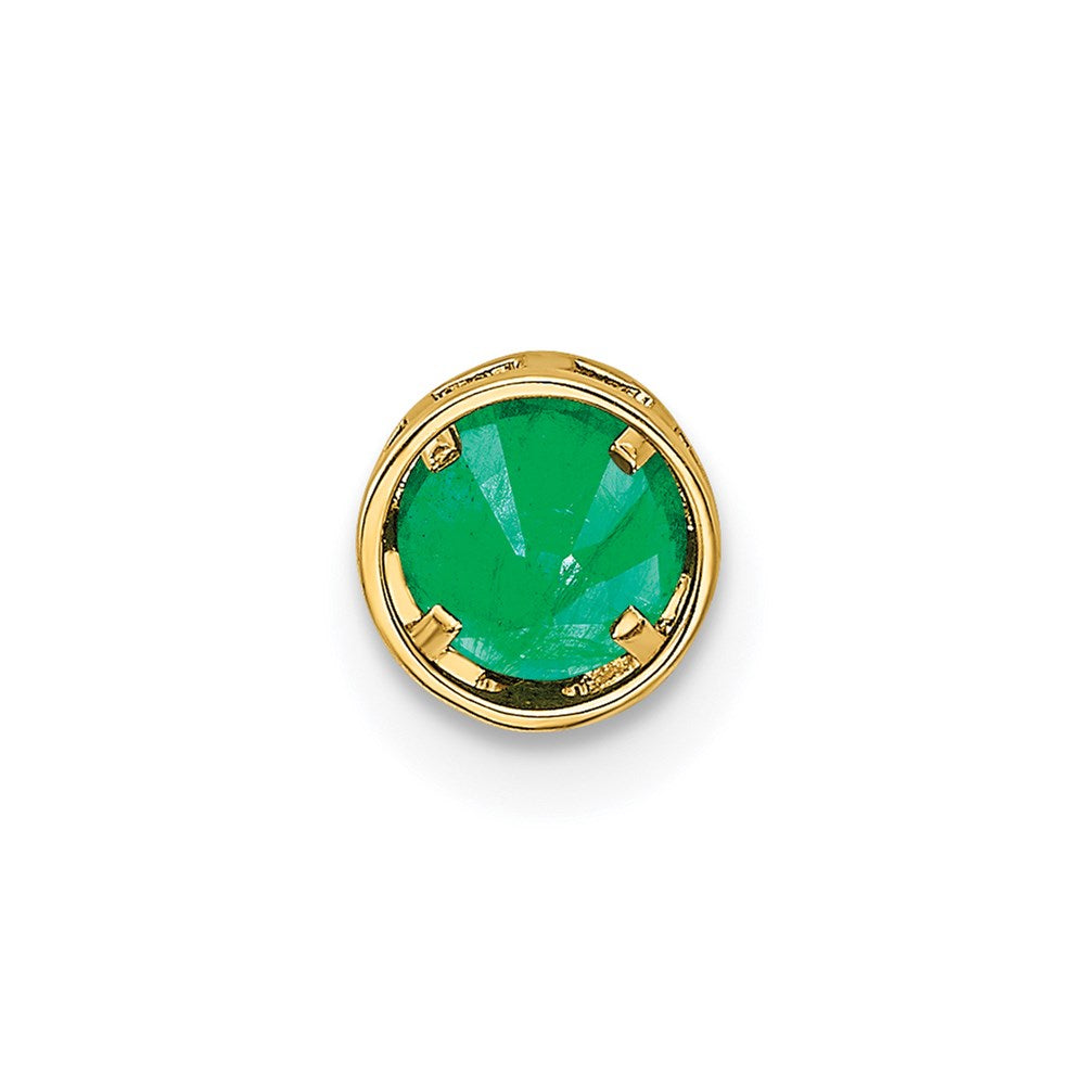 14K Yellow Gold 5mm Emerald bezel pendant