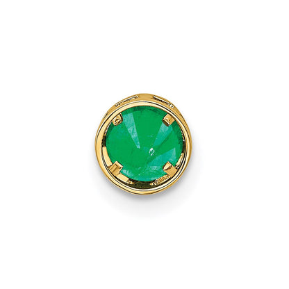 14K Yellow Gold 5mm Emerald bezel pendant