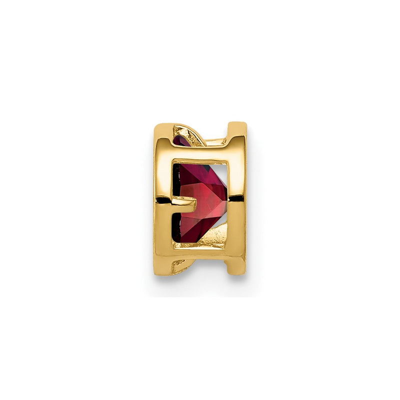 14K Yellow Gold 5mm Garnet bezel pendant
