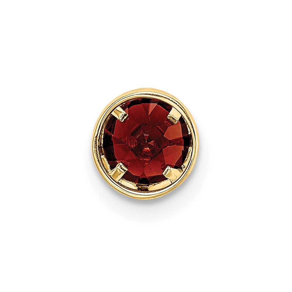 14K Yellow Gold 5mm Garnet bezel pendant