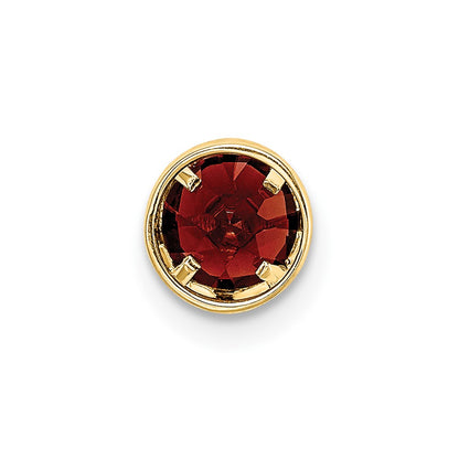 14K Yellow Gold 5mm Garnet bezel pendant
