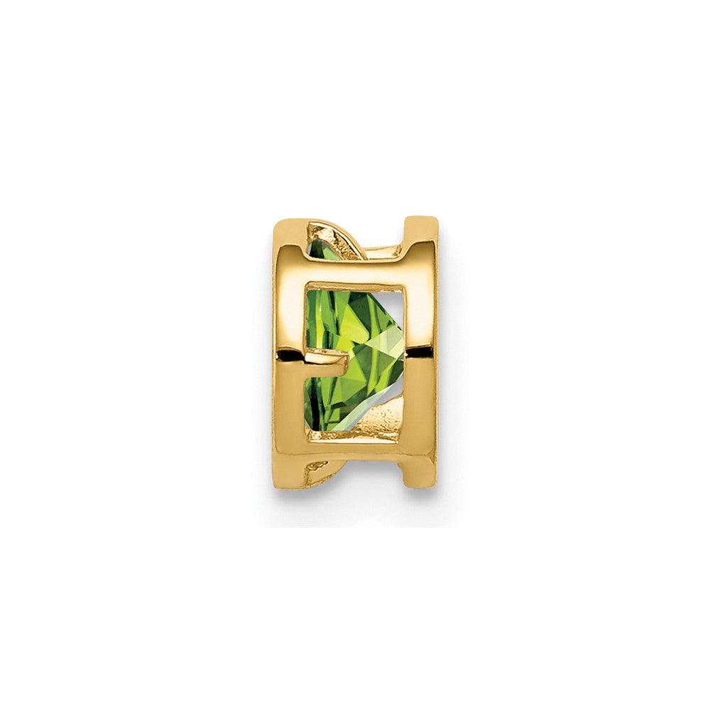 14K Yellow Gold 5mm Peridot bezel pendant