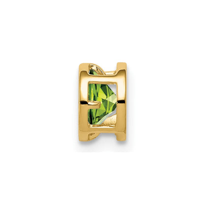 14K Yellow Gold 5mm Peridot bezel pendant