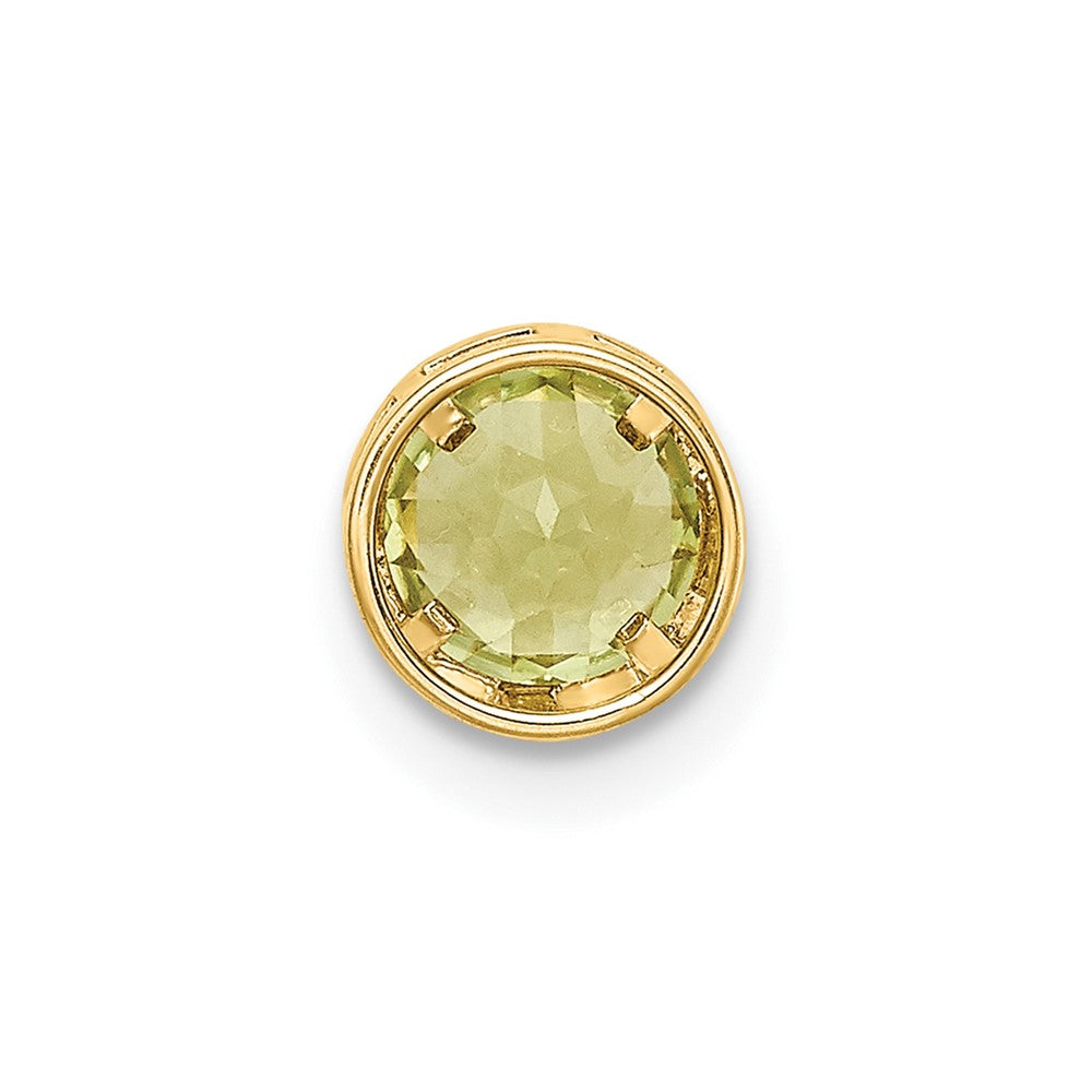 14K Yellow Gold 5mm Peridot bezel pendant