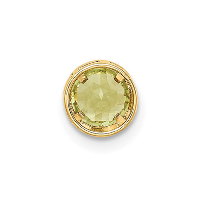 14K Yellow Gold 5mm Peridot bezel pendant