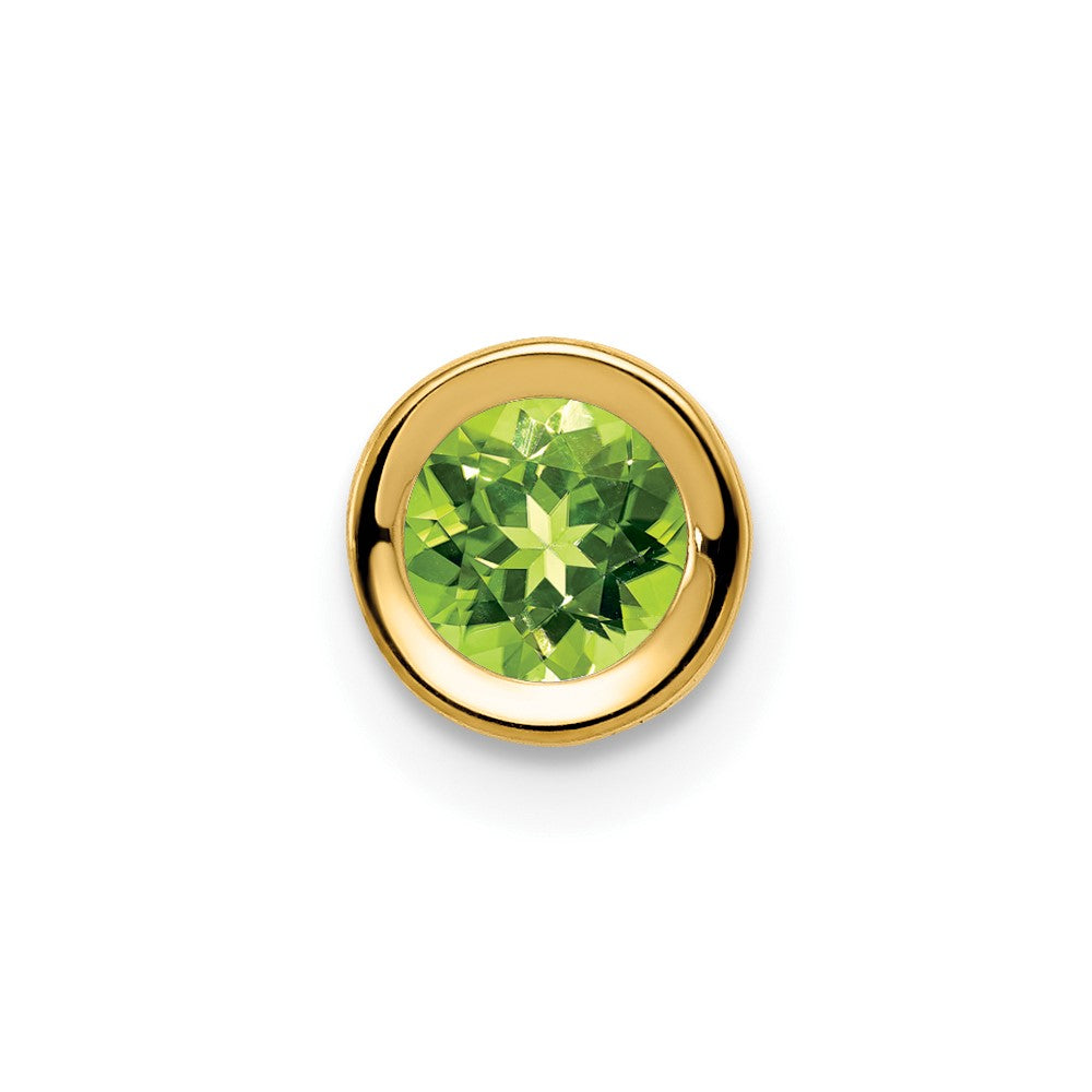 14K Yellow Gold 5mm Peridot bezel pendant
