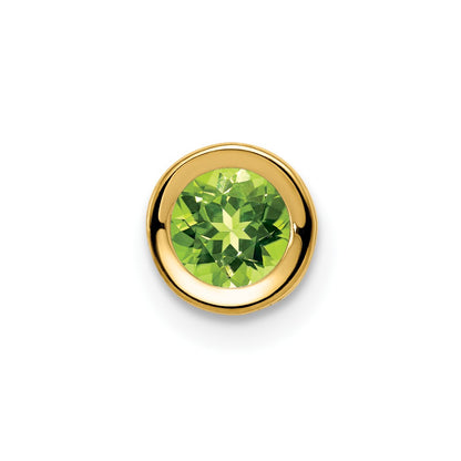 14K Yellow Gold 5mm Peridot bezel pendant