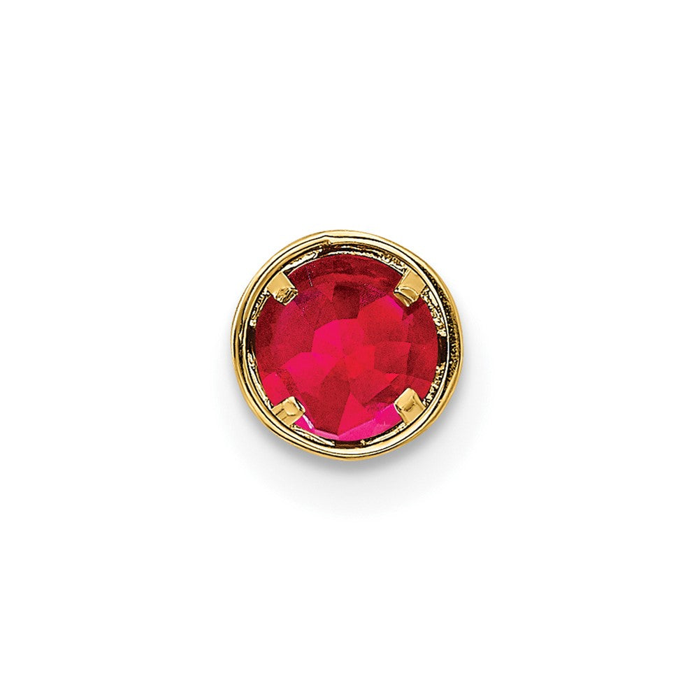 14K Yellow Gold 5mm Ruby bezel pendant