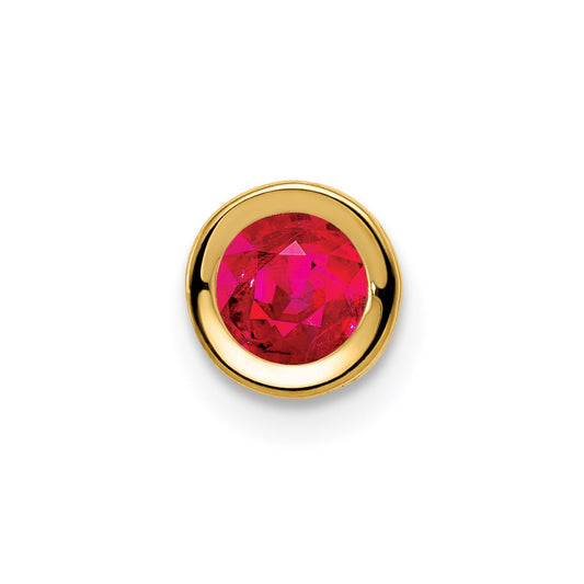 14K Yellow Gold 5mm Ruby bezel pendant