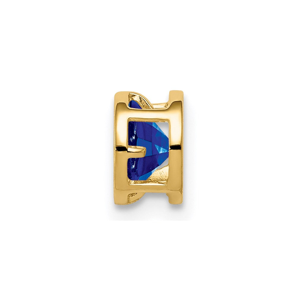 14K Yellow Gold 5mm Sapphire bezel pendant