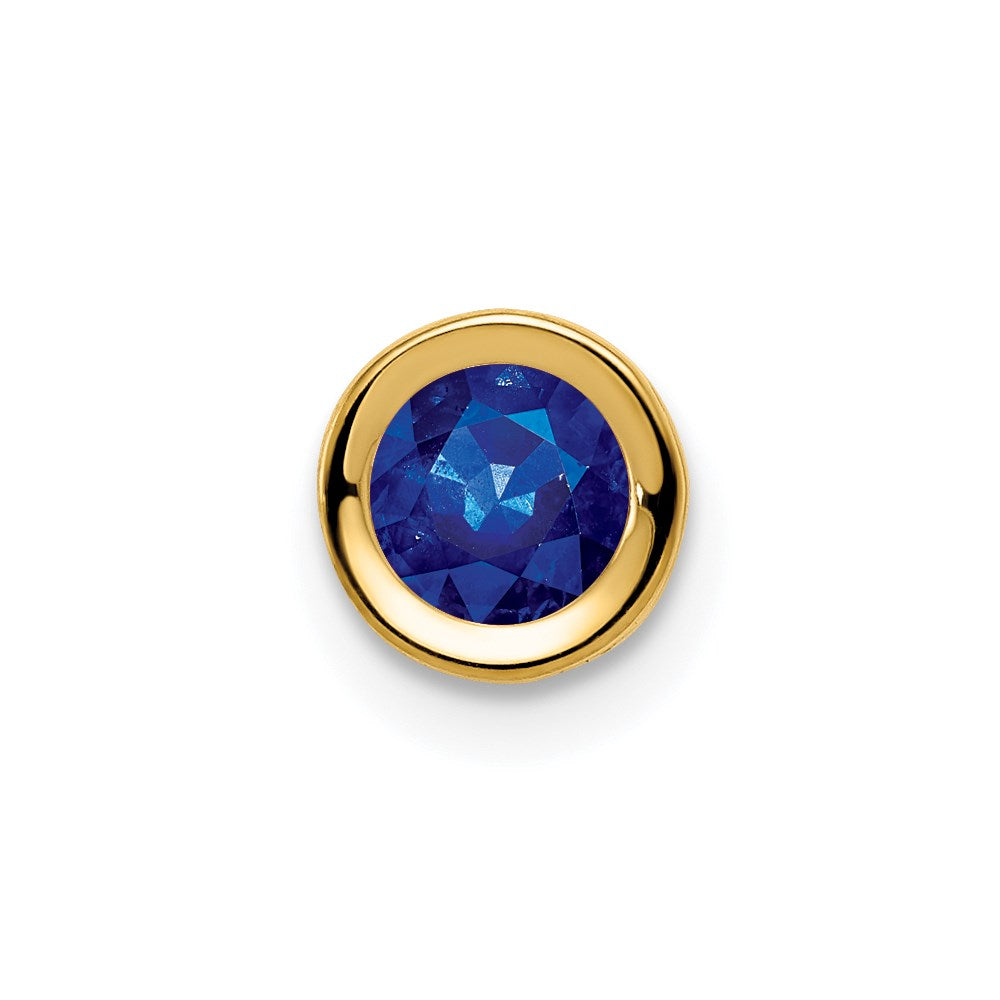14K Yellow Gold 5mm Sapphire bezel pendant