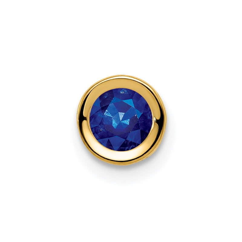 14K Yellow Gold 5mm Sapphire bezel pendant