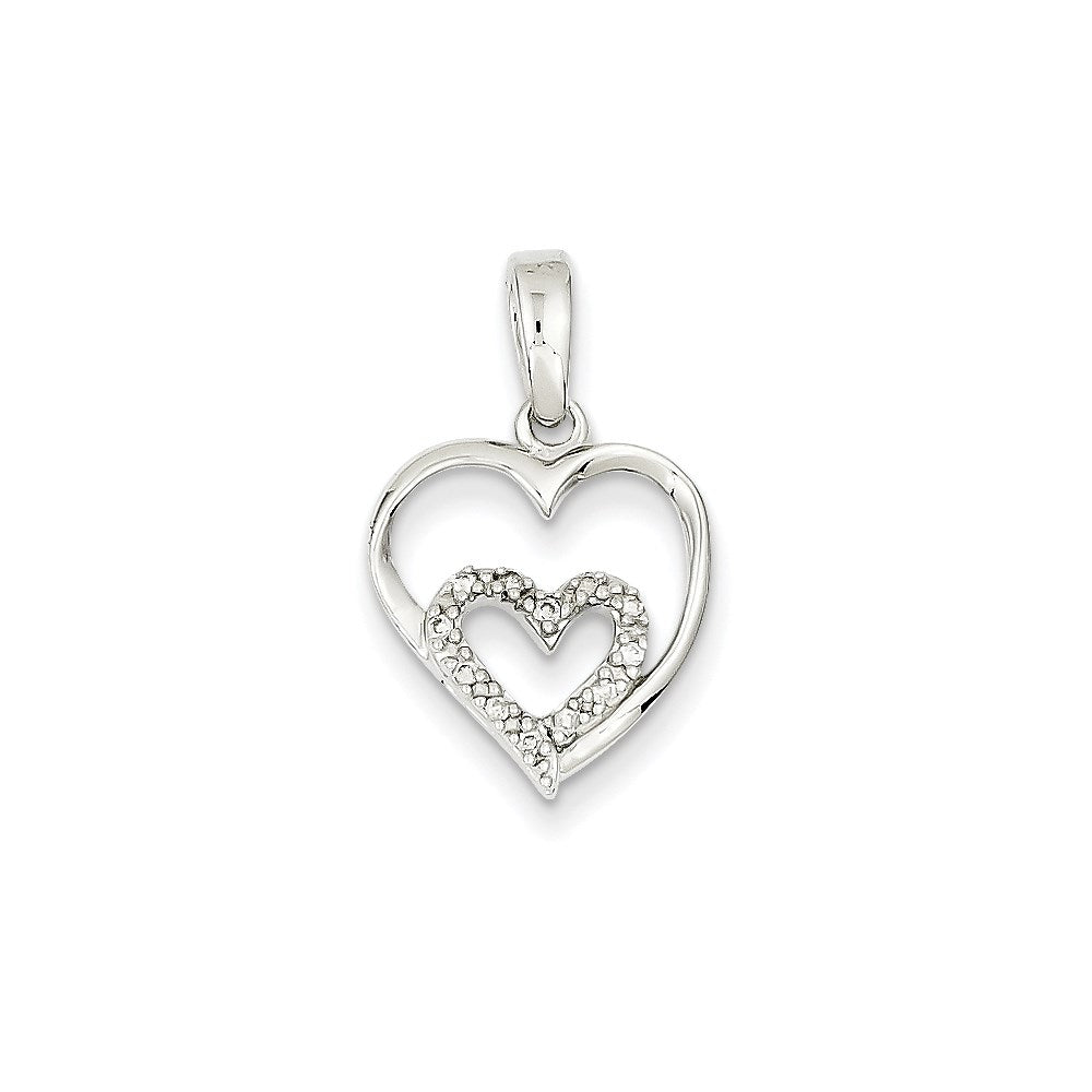 14k White Gold Real Diamond Pendant