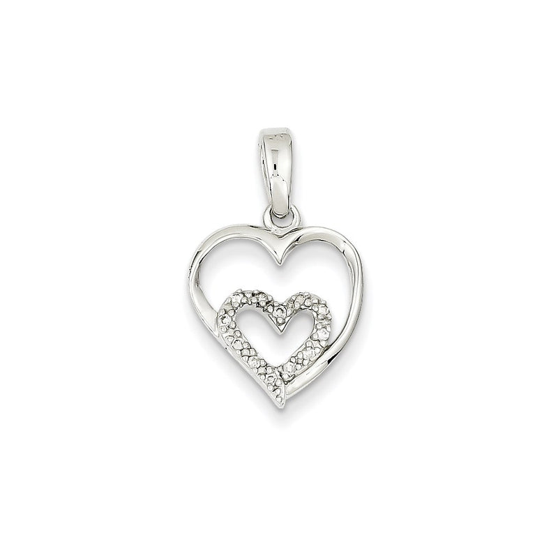 14k White Gold Real Diamond Pendant