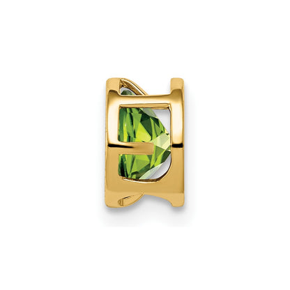 14K Yellow Gold 6mm Peridot bezel pendant