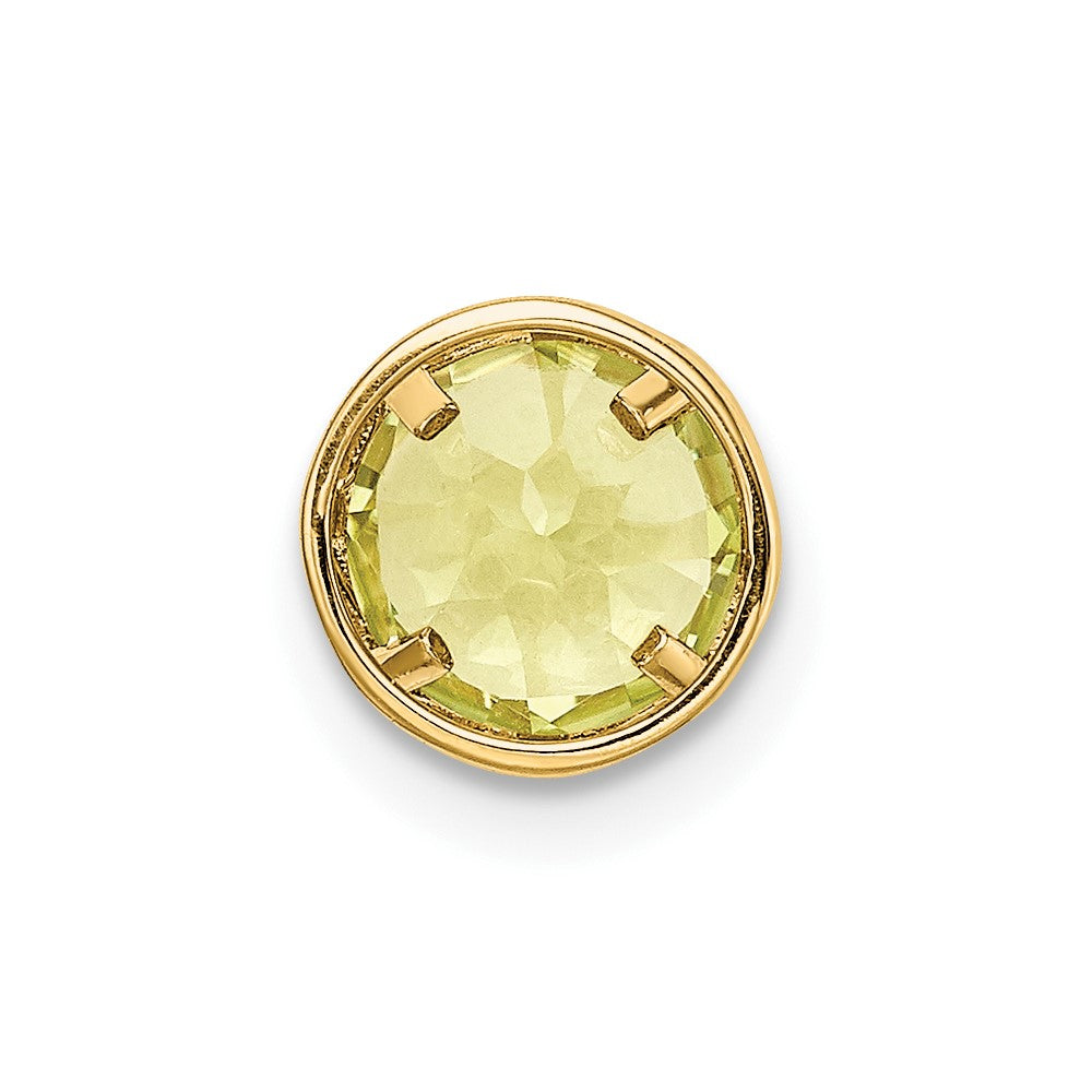 14K Yellow Gold 6mm Peridot bezel pendant