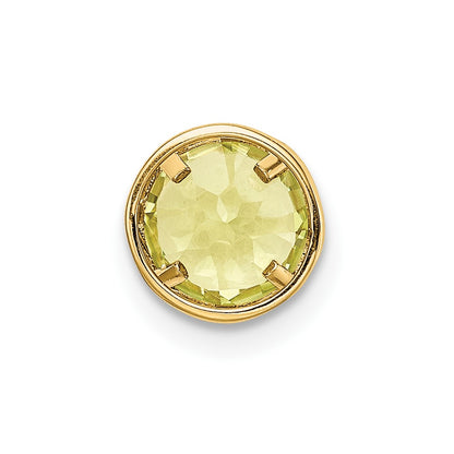 14K Yellow Gold 6mm Peridot bezel pendant