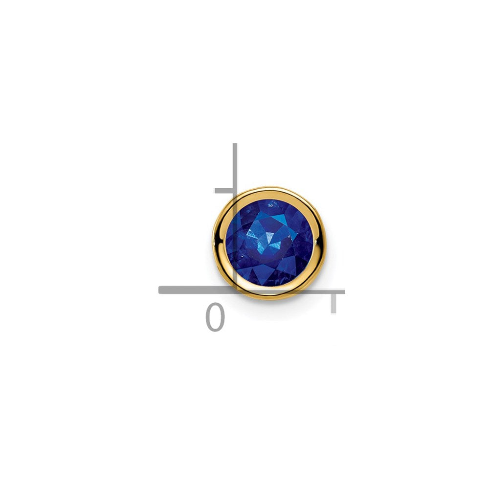 14k 6mm Sapphire bezel Pendant