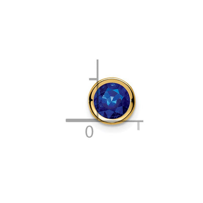 14k 6mm Sapphire bezel Pendant