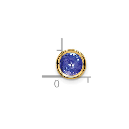 14k Yellow Gold 6mm Tanzanite bezel pendant