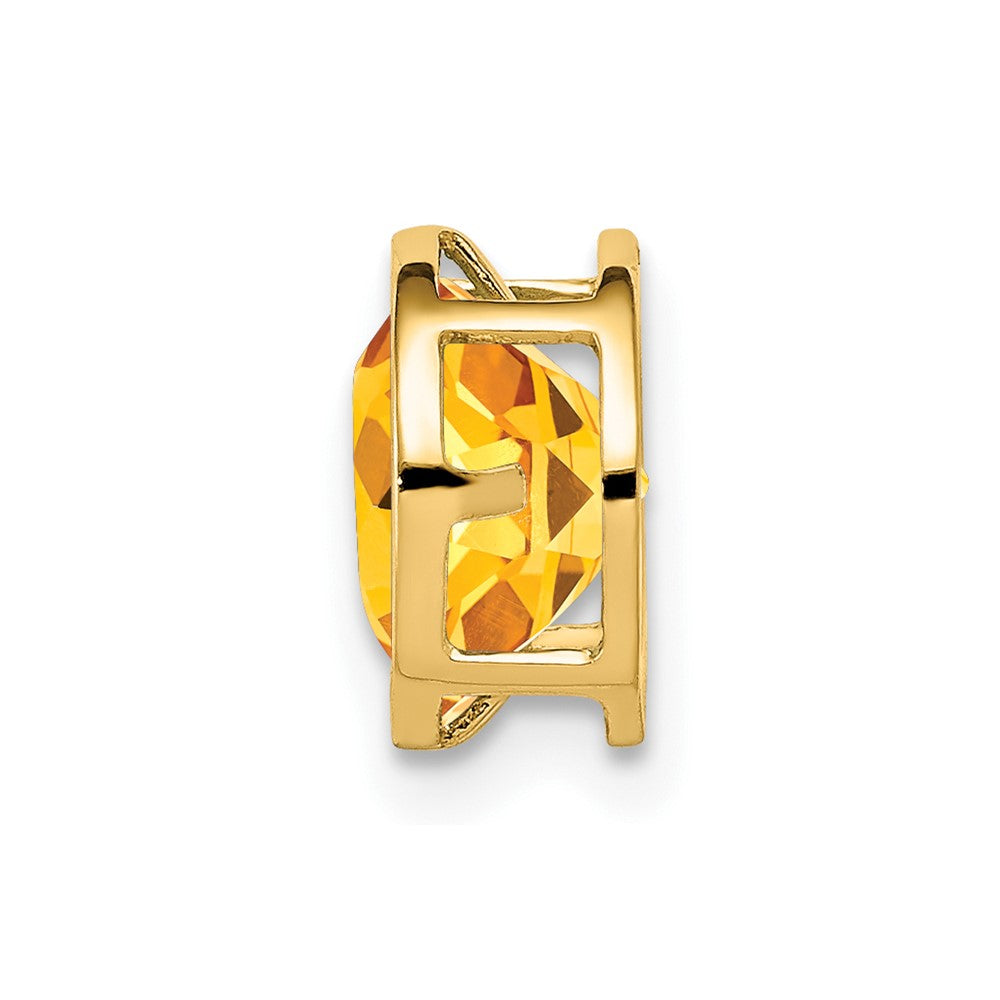14K Yellow Gold 7mm Citrine Checker bezel pendant