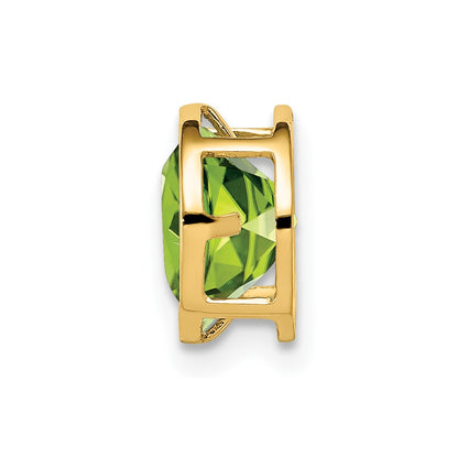 14K Yellow Gold 7mm Peridot bezel pendant