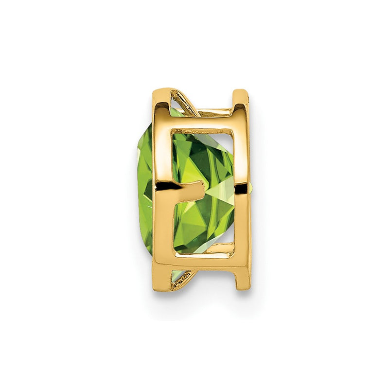 14K Yellow Gold 7mm Peridot bezel pendant