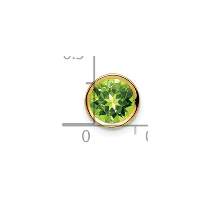 14K Yellow Gold 7mm Peridot bezel pendant