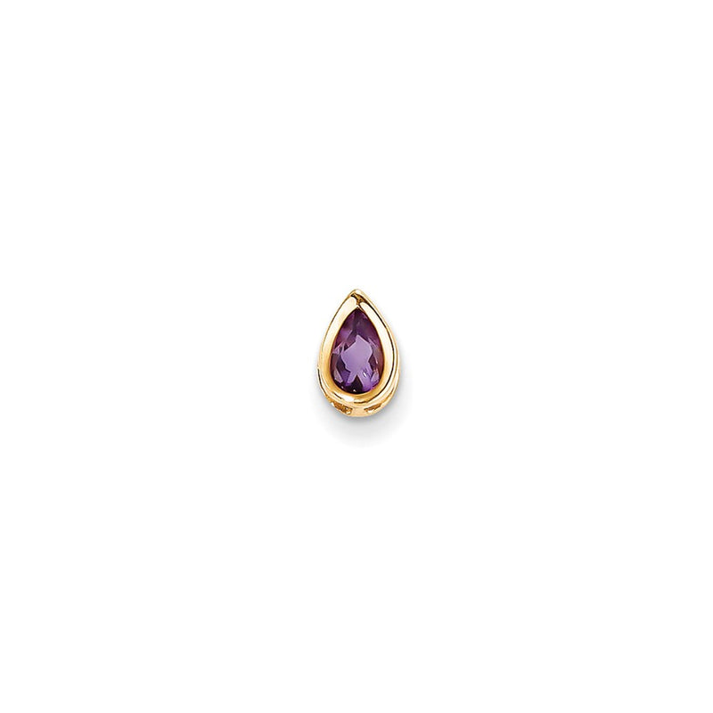 14k Yellow Gold Amethyst Bezel Pendant