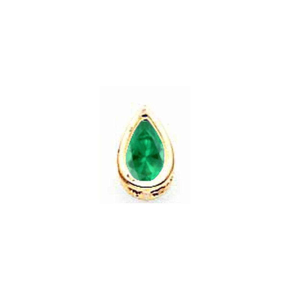 14K Yellow Gold 6x4mm Pear Mount St. Helens bezel pendant