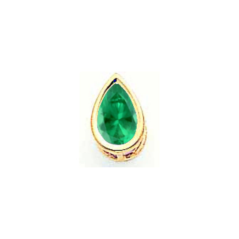 14K Yellow Gold 8x5mm Pear Mount St. Helens bezel pendant