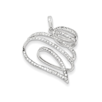 14K White Gold Real Diamond Pendant
