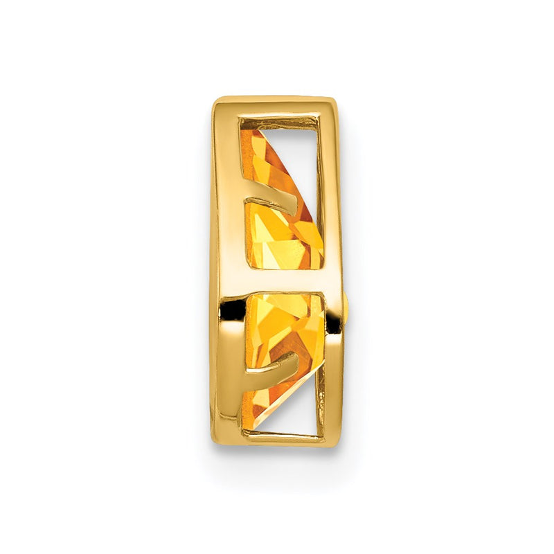 14K Yellow Gold 9x6mm Pear Citrine bezel pendant