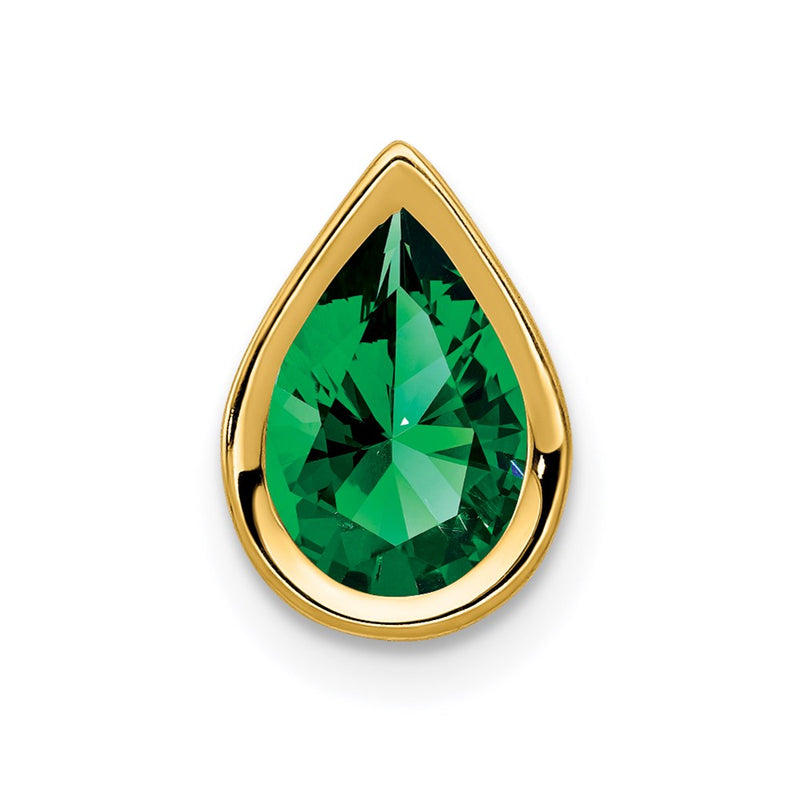 14K Yellow Gold 9x6mm Pear Mount St. Helens bezel pendant