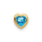 14K Yellow Gold 5mm Heart Blue Topaz bezel pendant