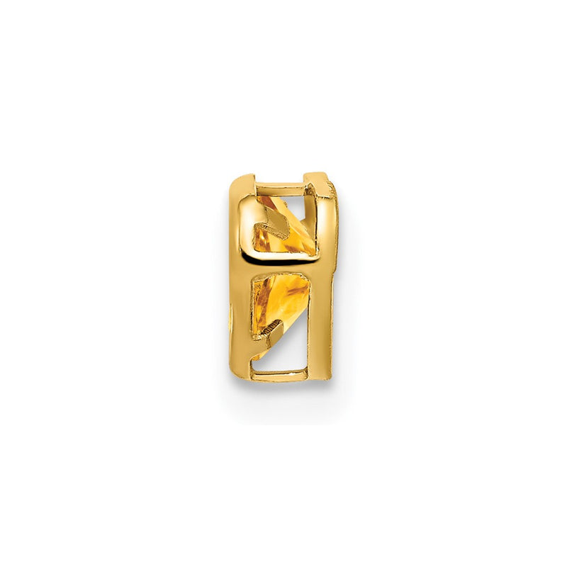 14K Yellow Gold 5mm Heart Citrine bezel pendant