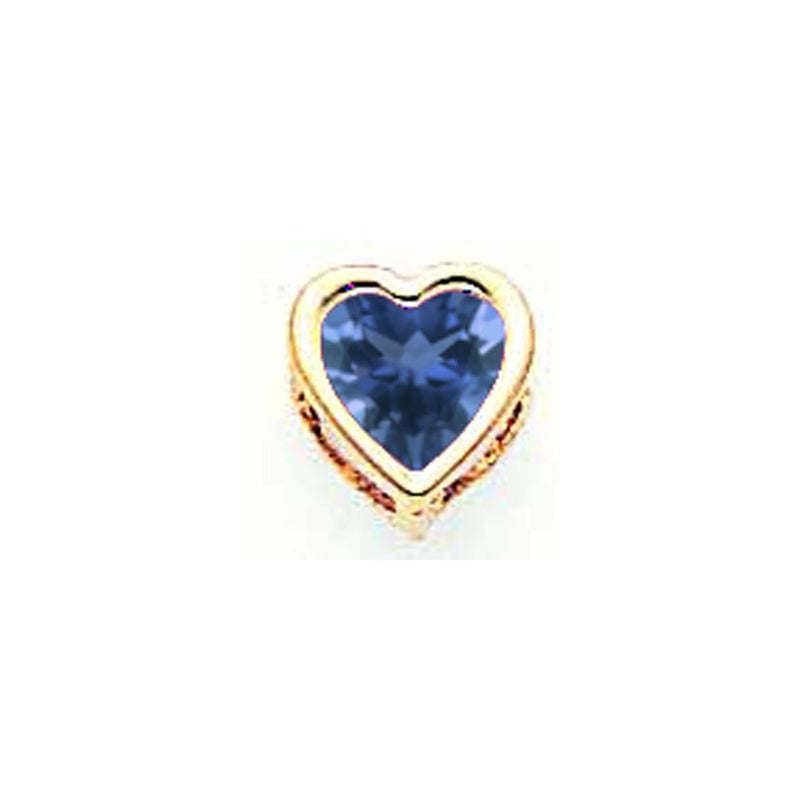 14K Yellow Gold 6mm Heart Sapphire bezel pendant