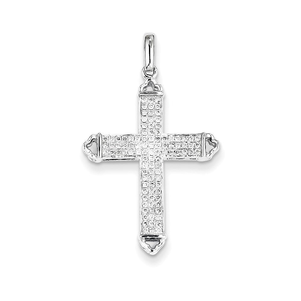 14k White Gold Real Diamond Pendant
