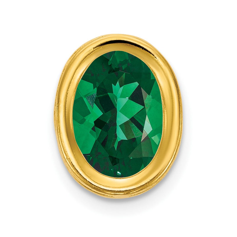14K Yellow Gold 7x5mm Oval Mount St. Helens bezel pendant