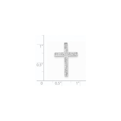 14K White Gold Real Diamond Cross Pendant/without chain