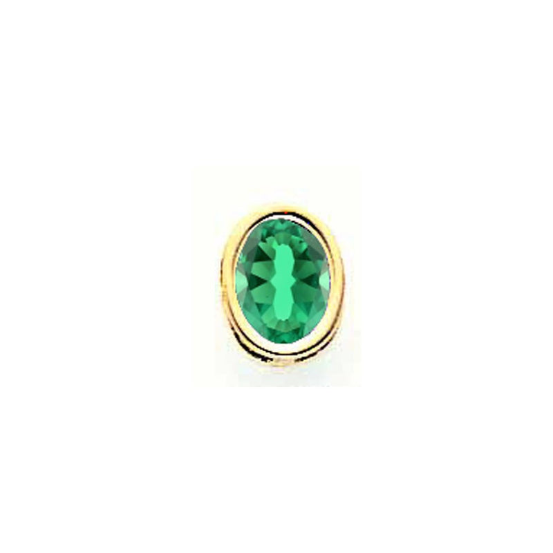 14K Yellow Gold 8x6mm Oval Mount St. Helens bezel pendant