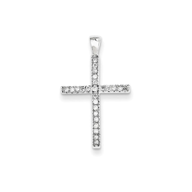 14k White Gold Cross Pendant