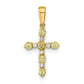 14k Peridot and Diamond Cross Pendant
