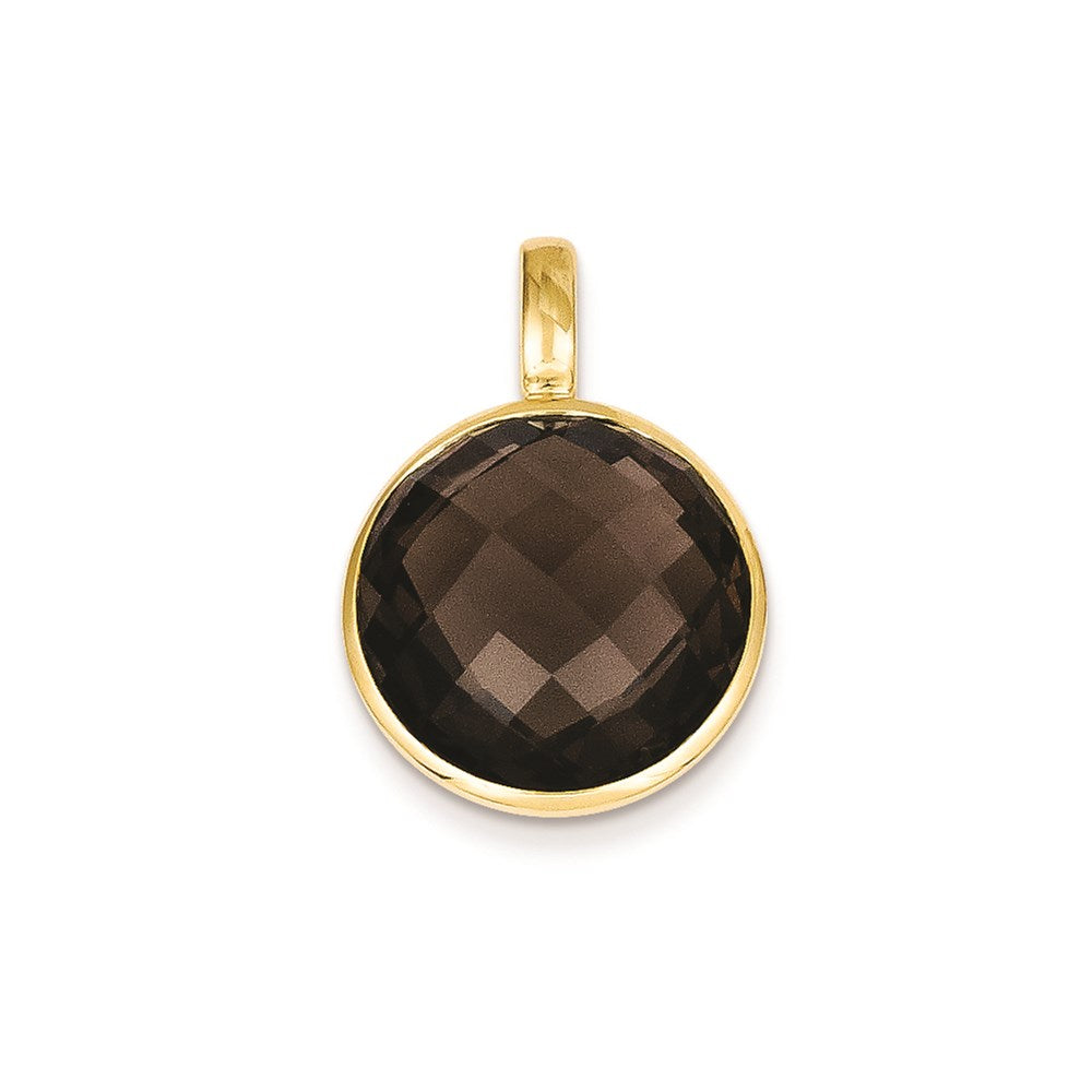 14k Yellow Gold Smokey Quartz Pendant