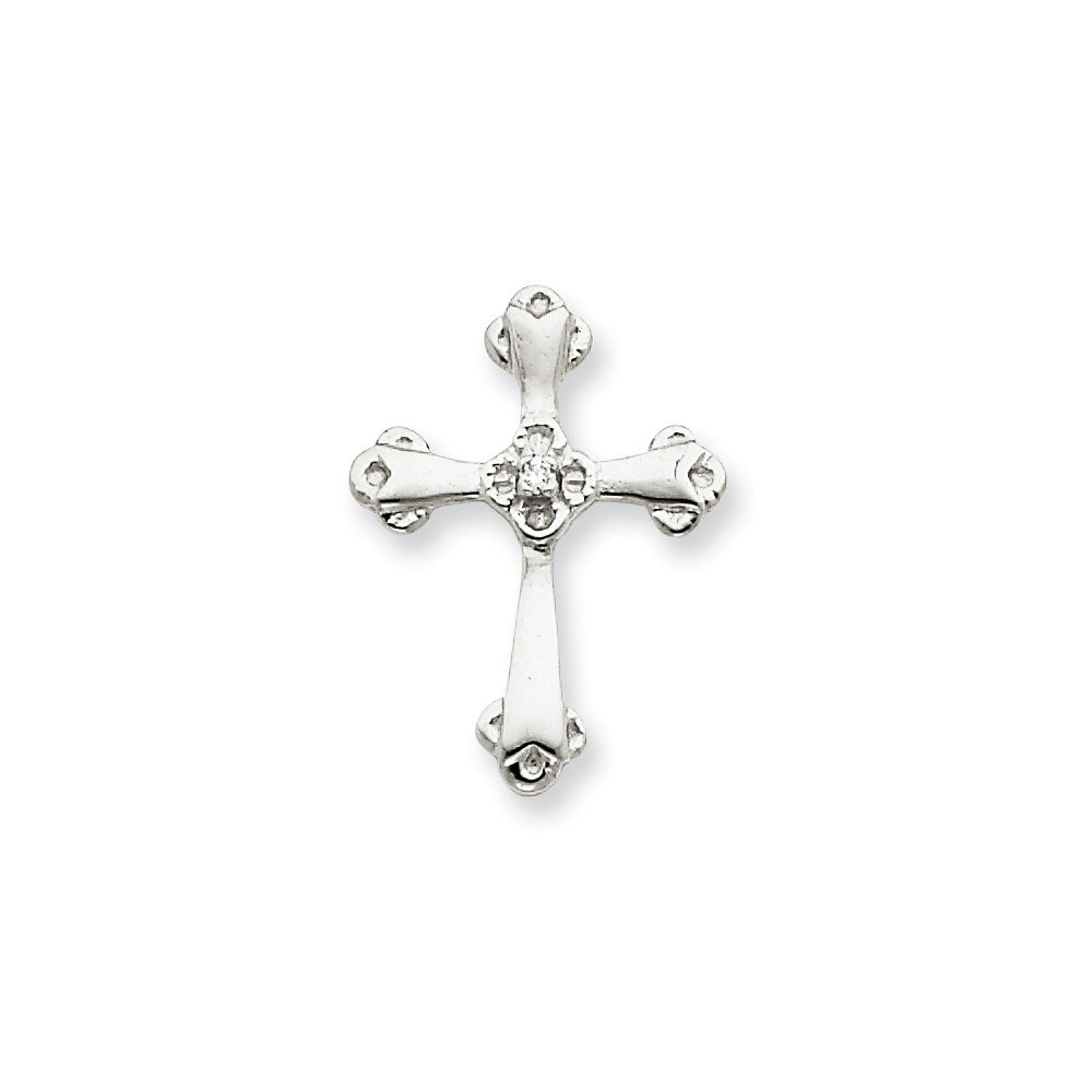 14K White GoldA Real Diamond Cross