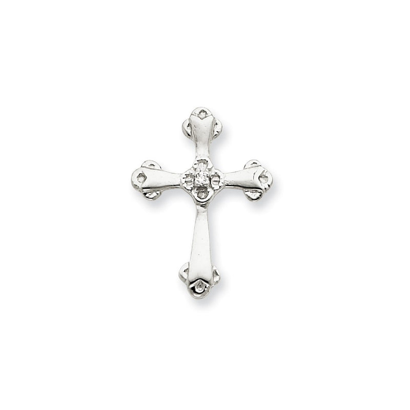 14K White GoldA Real Diamond Cross
